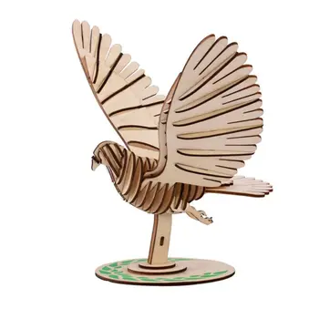 

1 Set Wooden Three-dimensional Jigsaw Puzzle Children DIY Handmade Peace Dove Lucky Pig Shape Puzzle Boy Girl Educational Toys