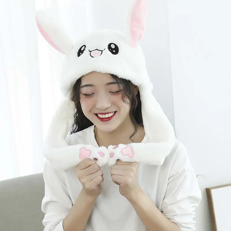 

Rabbit Pinching Ear Hat Vocal Flashing Hat Plush Airbag Ear Pop-up Cute Dance Toy SMN88