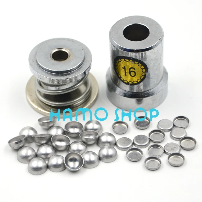 

200Set/Lot #16 Aluminum Round Fabric Covered Cloth Button + One Tool Metal Jewelry Accessories for Handmade DIY Free Shipping