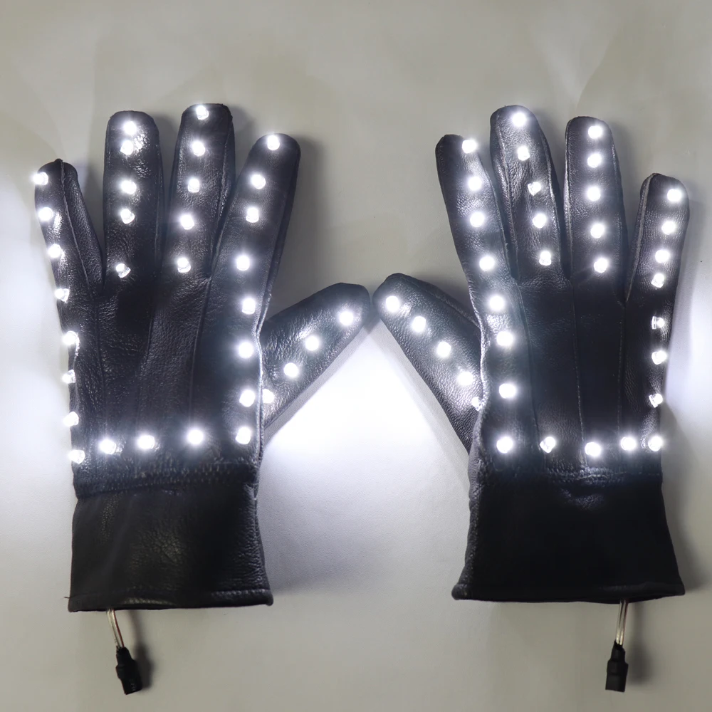 

Led Luminous Flashing Magic Gloves Stage Performance DJ DS Party Event Supples Illuminated Dress Nightclub Bar Led Props