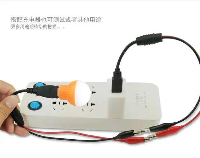 Usb Aligátor Klipek Krokodil Huzal Hím/Nő/Usb Teszter Detektor Dc