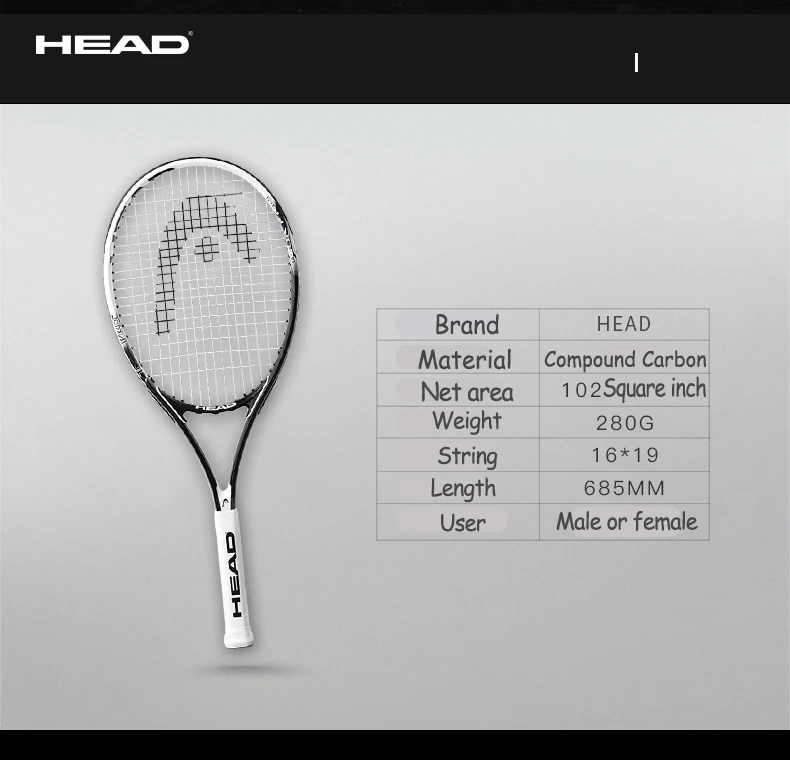 Теннисная ракетка для головы, технический тип, овальная ракетка из алюминиевого сплава, размер лица 102 квадратных дюймов с ручкой амортизатора