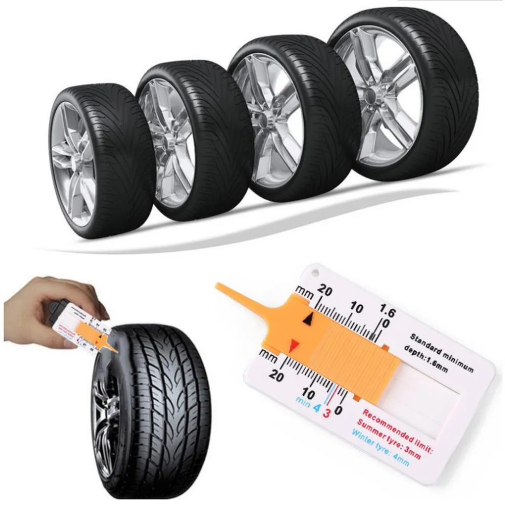 Measure Tool Tyre Tread Depth Gauge Tread Depth Meter for Car Trailer Motorcycle Caravan Trailer Wheel Car Accessories
