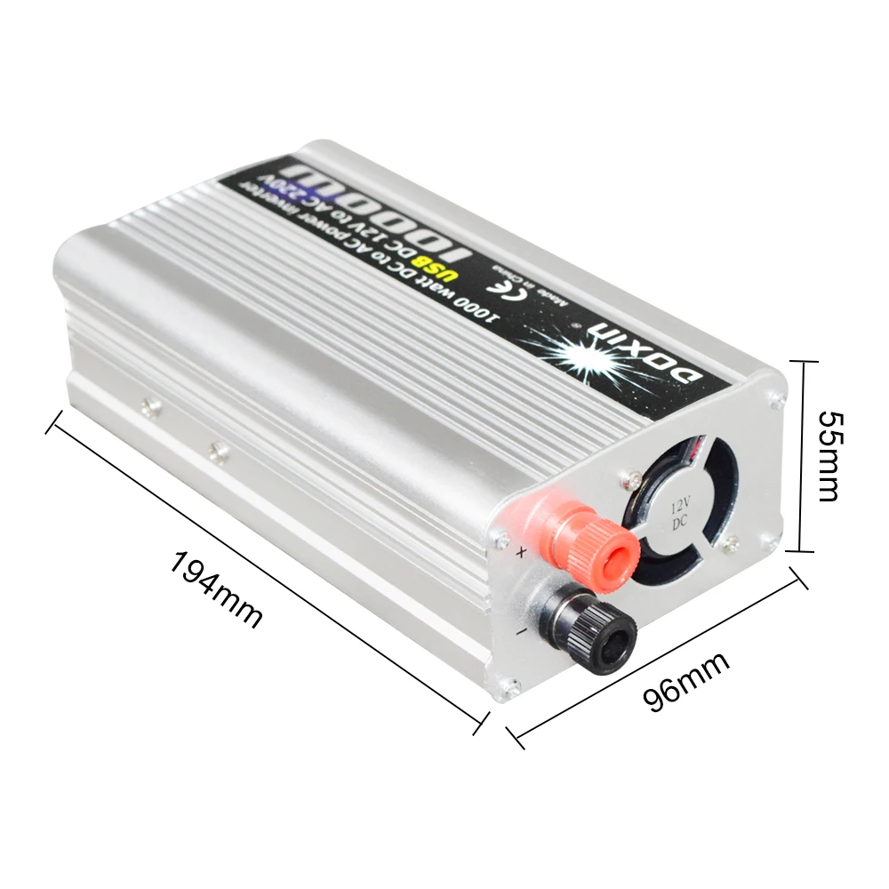 Inverter USB 1000W Watt DC 12V to AC 220V Portable Car Power Charger Converter Adapter DC 12 to AC 220 Modified Sine Wave 1000w