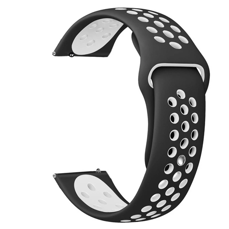 Black White Мягкий силиконовый ремешок для часов samsung Galaxy Watch Active Band Galaxy 42 мм ремешок классический S2 спортивный 20 мм быстросъемный ремешок для часов - Цвет ремешка: Black White