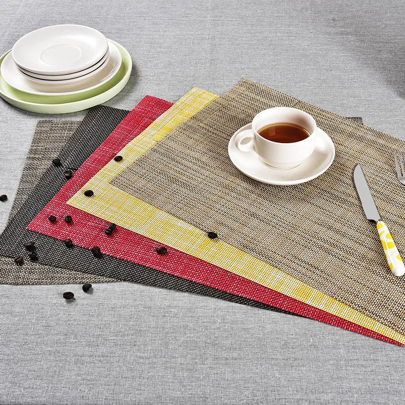 

4Pcs/Lot Elegant Boutique PVC Placemat Insulation Non-slip Table Mat Pot Bowl Plate Pads Coasters Washable Placemat with Pocket