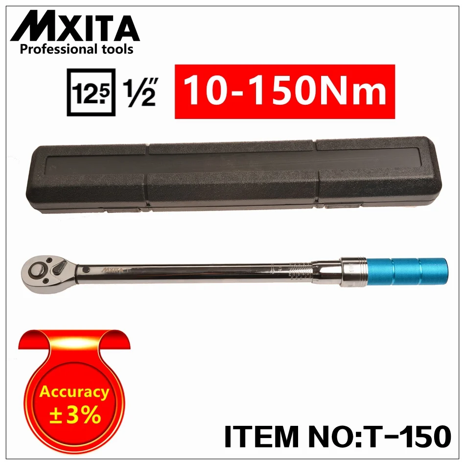 MXITA 1/4 ''Моментный ключ Capri Tools чехол для ног фунт 5-25нм клик Регулируемый ручной гаечный ключ с трещоткой гаечный ключ инструмент - Цвет: 10-150Nm Pro