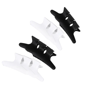 

12Pcs Hairdressing Butterfly Hair Clips Hair Claw Dying Section Clamps Plastic Hairpin Teeth Black White Salon Clasp Barrette