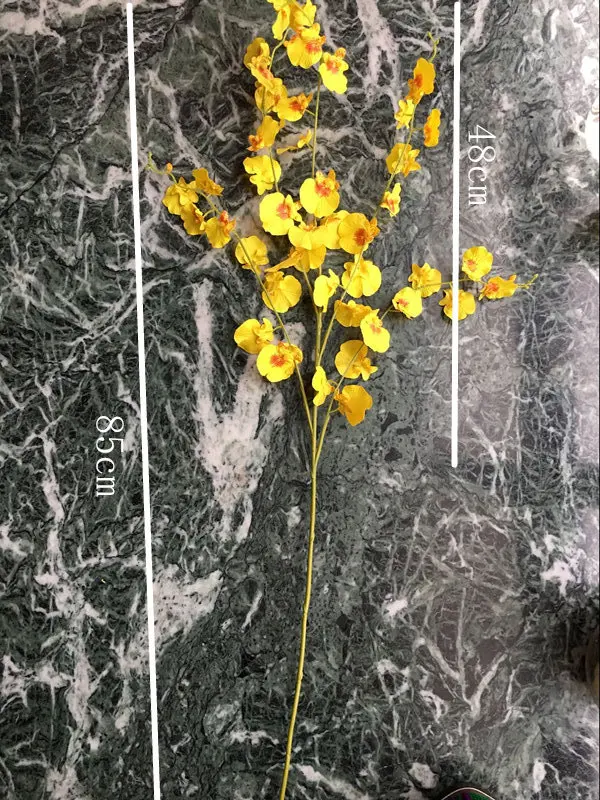 1 комплект цветок+ ваза высокого качества ручной работы желтый танцующий орхидеи стол цветок украшение дома кабинет украшение комнаты
