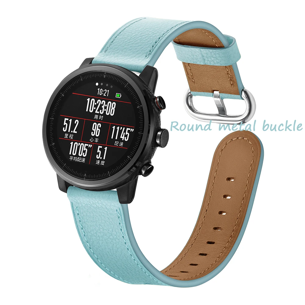 Ремешок для часов Xiaomi Huami Amazfit 2 Stratos pace оригинальный браслет из натуральной кожи
