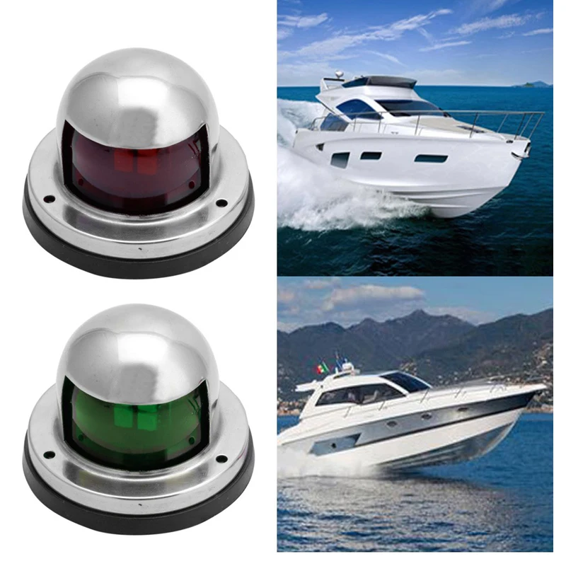 1Pair Stainless Steel Marine Boat Yacht Light 12V LED Bow Navigation Lights new