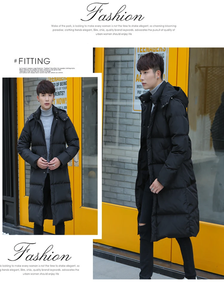 AYUNSUE длинная куртка на утином пуху, мужское зимнее пальто размера плюс, теплый мужской пуховик, корейское пальто, парка, Doudoune Homme KJ2637