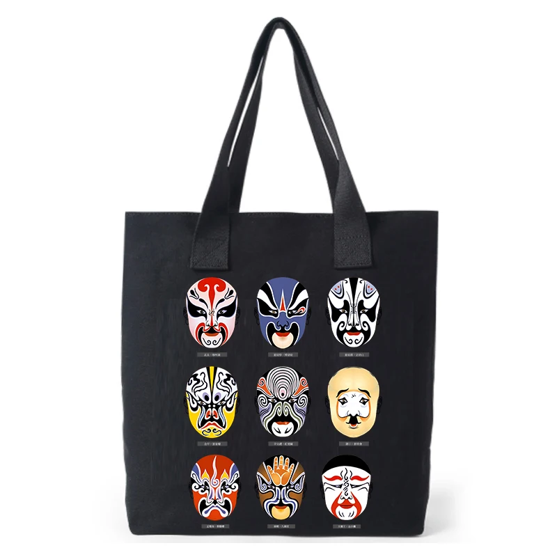 

2019 Original Canvas Bag Chinese National Quintessence Beijing Opera Custom Tote Bag Customize ECO Bags Shopping Bag with Logo