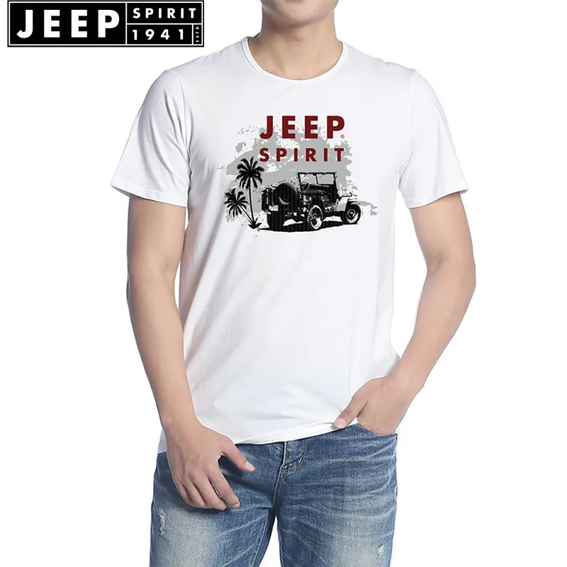 JEEP SPIRIT брендовая Футболка мужская футболка с круглым вырезом хлопковая Футболка homme дышащая Повседневная Свободная футболка Мужская Camisetas hombre M-3XL