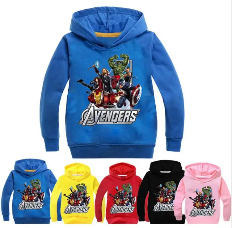 

Autumn Spring Baby Girl's Outerwear Long Sleeve Jacket Shirts 2-12T Cartoon Avengers Children Kids Boys Sweatshirt Coat Clothes