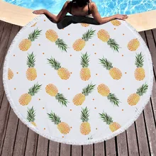 Cilected 150 см ананас Большое пляжное полотенце с кисточками круглый для взрослых летнее одеяло спортивные полотенца из микрофибры коврик для йоги