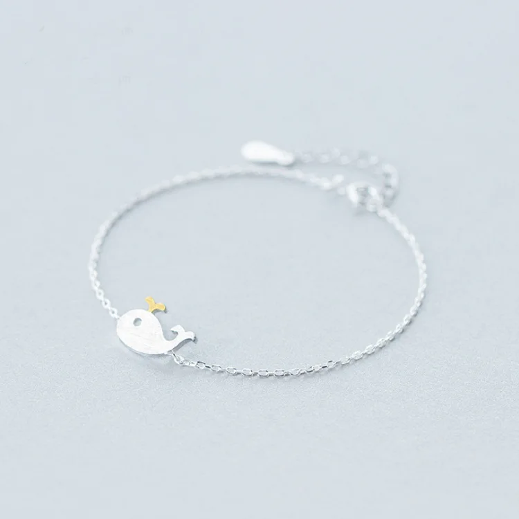 

S925 sterling silver brushed necklace dolphin necklace female clavicle chain necklace jewelry GBT03