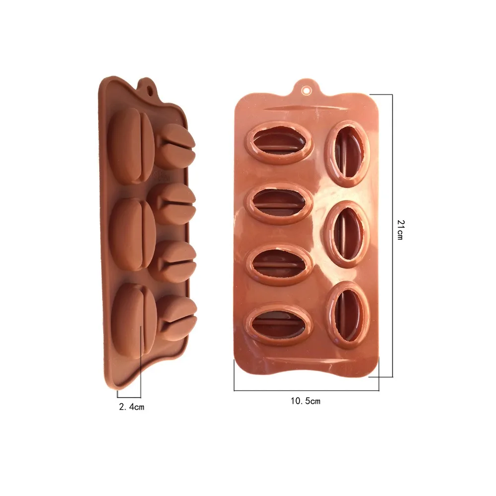 Силиконовая форма в виде кофейных зерен,, абсолютно новая, детская, забавная, сделай сам, шоколадный кубик льда, форма для мыла, кухонный инструмент для выпечки, аксессуары