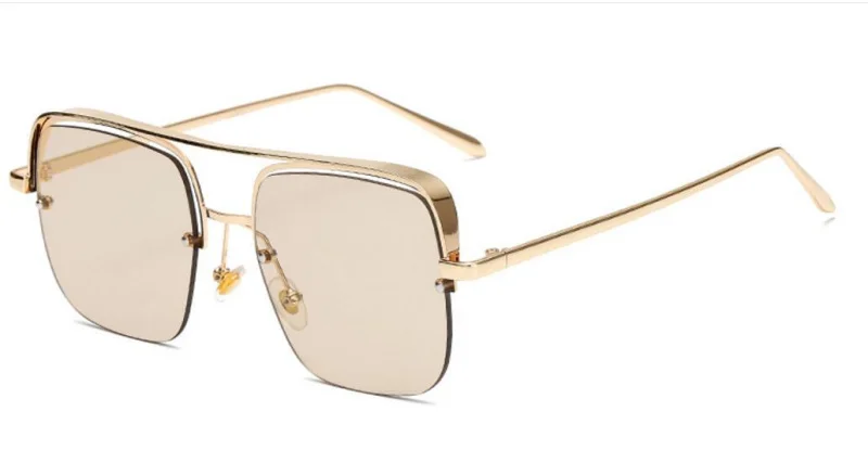 Модные стильные солнцезащитные очки карамельные металлические дизайнерские Винтажные Солнцезащитные очки для женщин мужские праздничные аксессуары KX8576 - Цвет оправы: gold brown