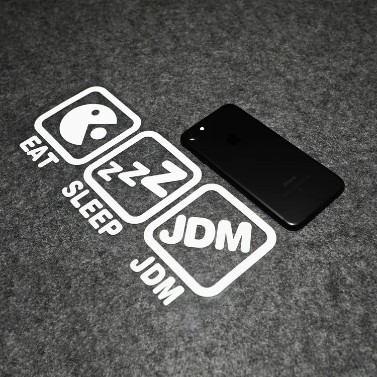 

GalonDeco Eat Sleep JDM 92# 95# Oil Type Turbocharging Car Modification Rear Windshield Creative Car Reflective Sticker Decals