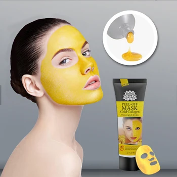 

24K Yellow Gold Collagen Face Mask Peel Off Mask High Moisture Anti Aging Remove Wrinkle Care Mask Go Blackhead Acne Mask TSLM1