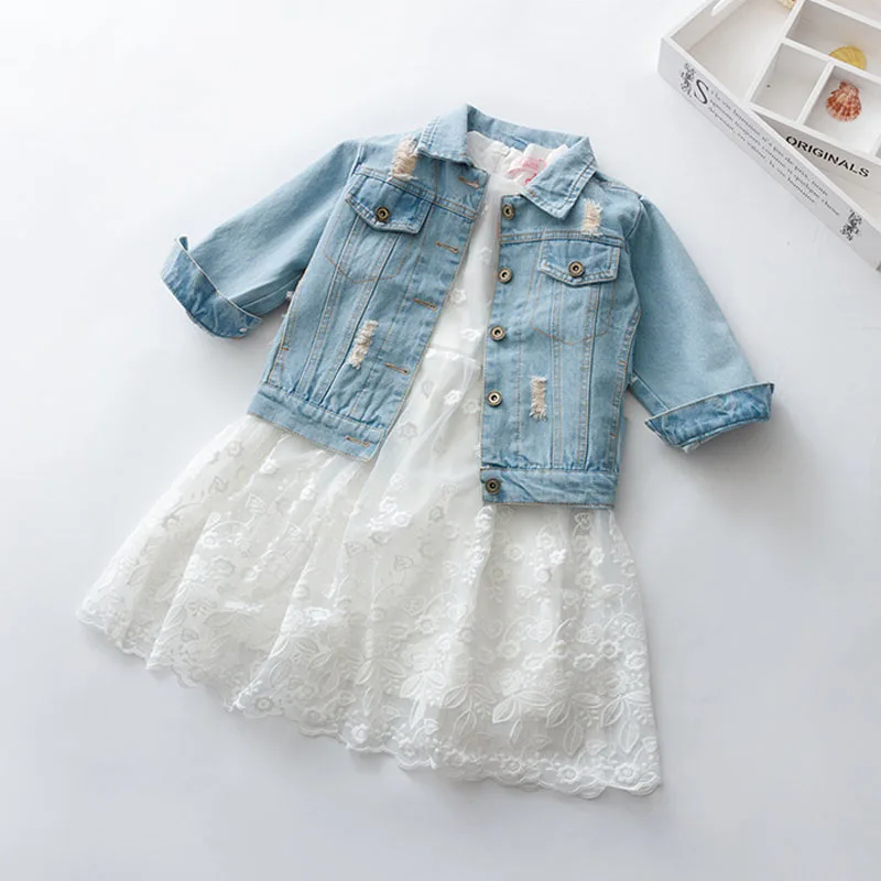 LAKAKSTY Fashion Kids Girls Outerwear Denim Jeans Jackets For Children Embroidery Flower Baby Girl Coats Infant Autumn Clothing (5)