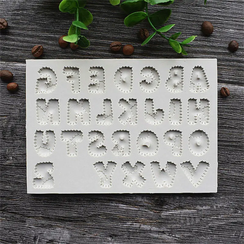 Patchwork Font Silicone Mold, Cake Decorative Tool, Bakery Mold, Kitchen Accessories SQ1717