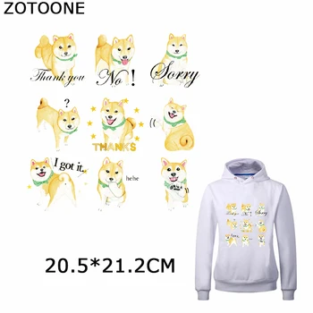 

ZOTOONE Cartoon Animals Iron on Transfers Patches for Clothes Cute Puppy Thermal Press Applique Badge Diy Heat Transfer Stickers