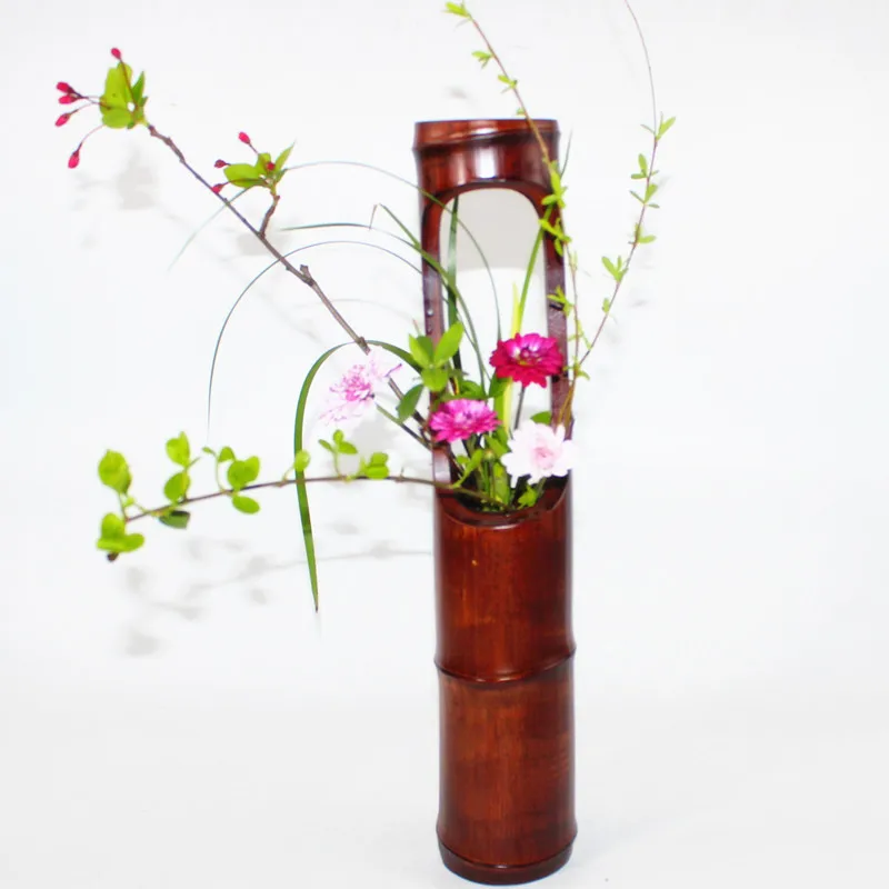 Японский Ikebana натуральный корень бамбука секция ваза ручной работы цветок