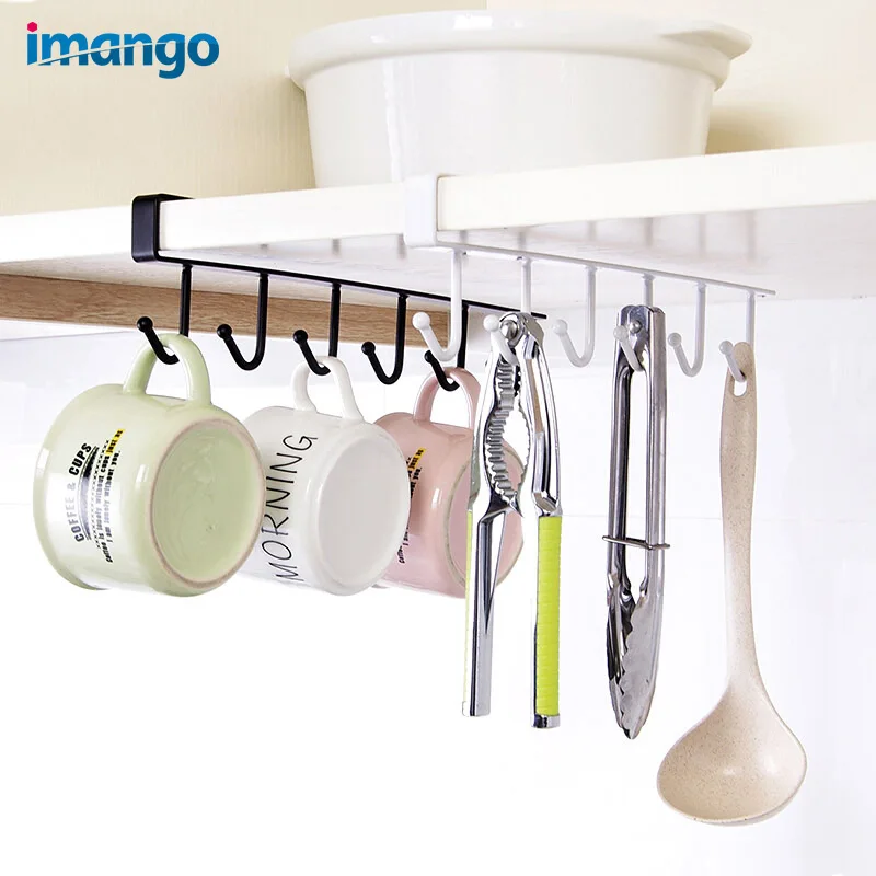 Multi-function Kitchen Metal Hook Cabinets Storage Rack Row Hooks Wardrobe Tie Scarf Clothes Wine Cabinet Glass Tableware Hook