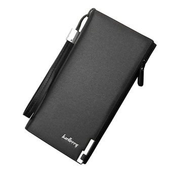 

2019 New men leather wallet with strap high quality zipper wallets men famous brand long purse