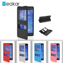 Двойное окно из искусственной кожи 5.2for Sony Xperia Z2 чехол для Sony Xperia Z2 D6503 D6502 сотовый телефон Обложка чехол