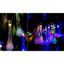 60 led Солнечная лампа капли воды Солнечный Светодиодный точечный светильник Открытый IP65 2 в солнечные панели светильник теплый белый солнечный светильник s