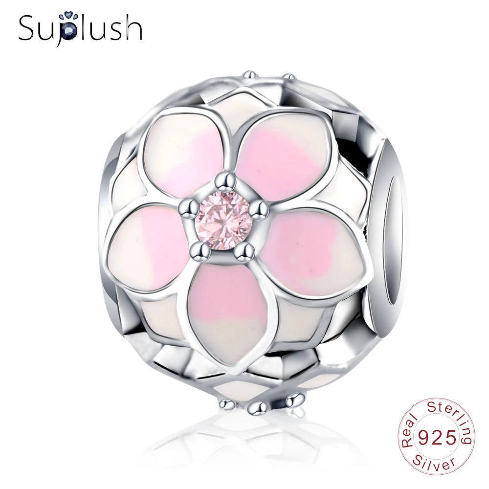 

Suplush Charm Beads With 100% Authentic 925 Sterling Silver Beads Charms Fit Pandora Original Charm Bracelet Women Jewelry gift