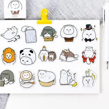 

Cute Sticker Cartoon Fat Cat Mobile Diary Sticker Handbook Album Item Decoration Scrapbook Sticker Sealing Stick Washi