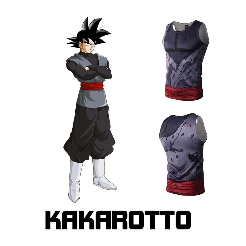 

Men's Summer Tank Tops Print Dragon Ball Z Super Saiyan Goku Black Yamcha Vegeta Piccolo Bodybuilding Vest Tops Fitness Jersey