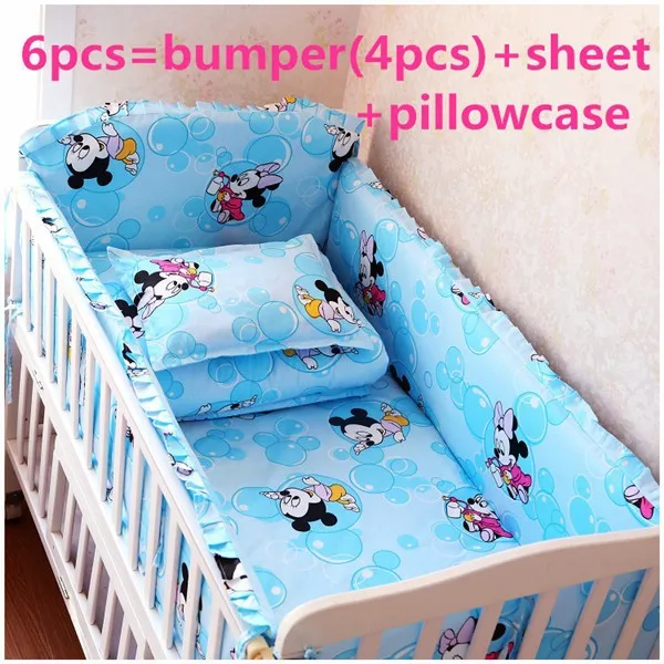 

Promotion! 6/7PCS Cartoon baby quilt 100% Cotton Embroidery baby bedding set ,120*60/120*70cm