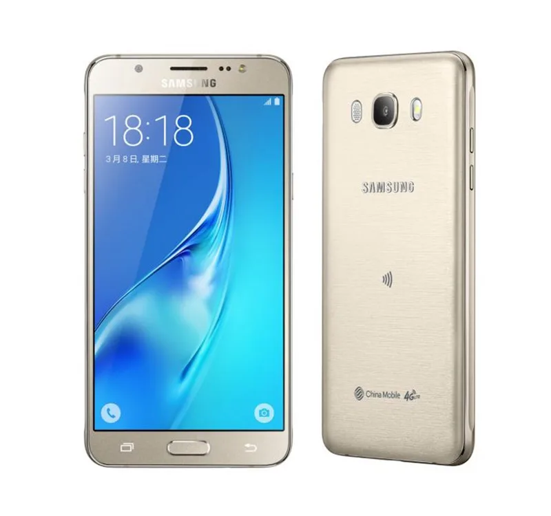 Samsung Galaxy J5 J5108,, разблокированный, 4G LTE, Android, мобильный телефон, две sim-карты, четыре ядра, 5,2 дюймов, 13 МП ram, 2 Гб rom, 16 ГБ, 3100 мАч