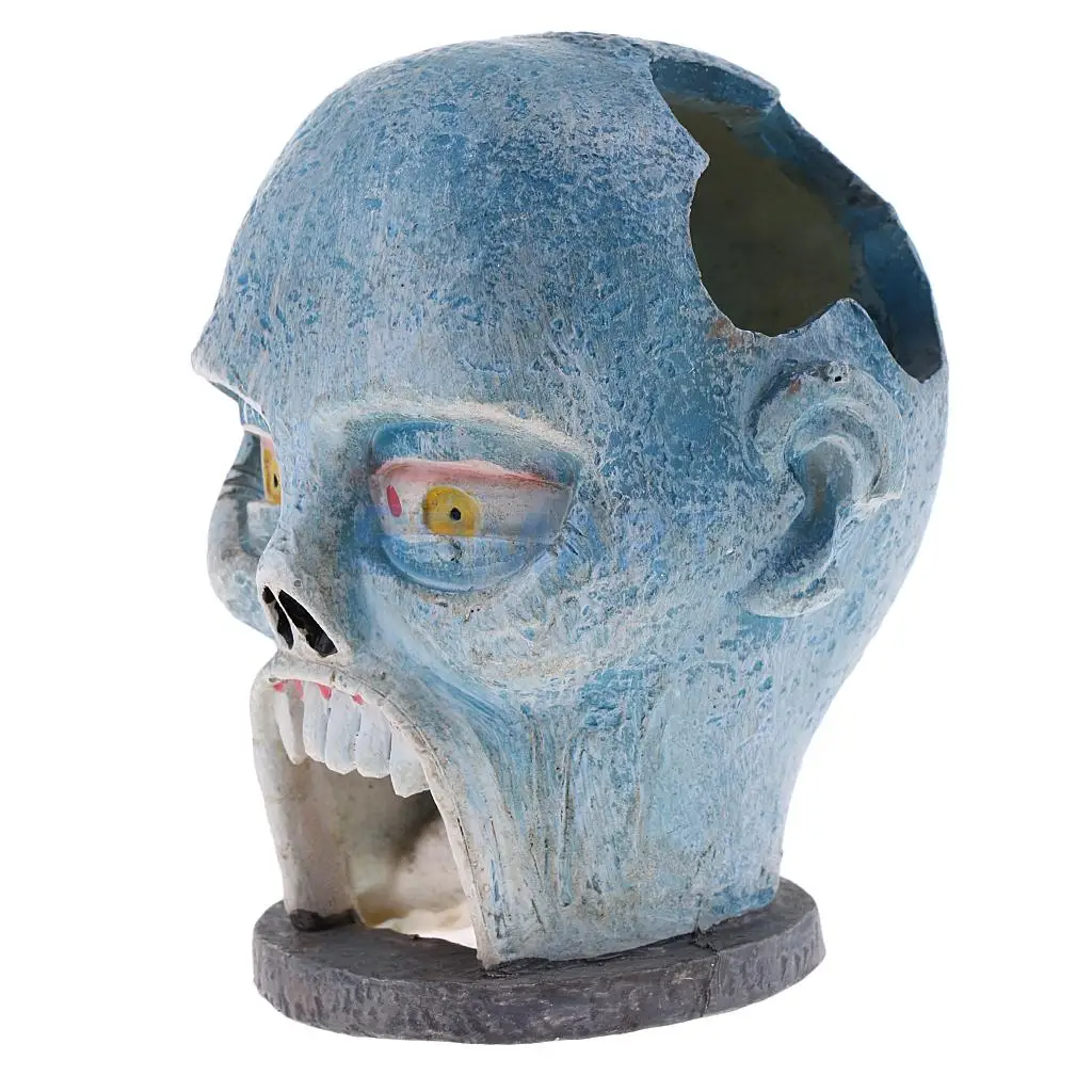 Blue Resin Action Figure Head Sculpt Skull Skeleton Model Monster Miniature for Sand Table Game DIY Parts Toys