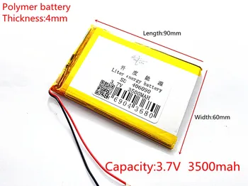 

Free shipping 3.7V lithium polymer battery 406090 GPS Tablet PC 3500MAH Mobile Power