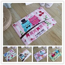 Flannel Floor Mat Carpet Owl Print Pattern Living Room Rug Outdoor Indoor Antiskid Decor Doormat Kitchen Non-slip Bedroom Mat