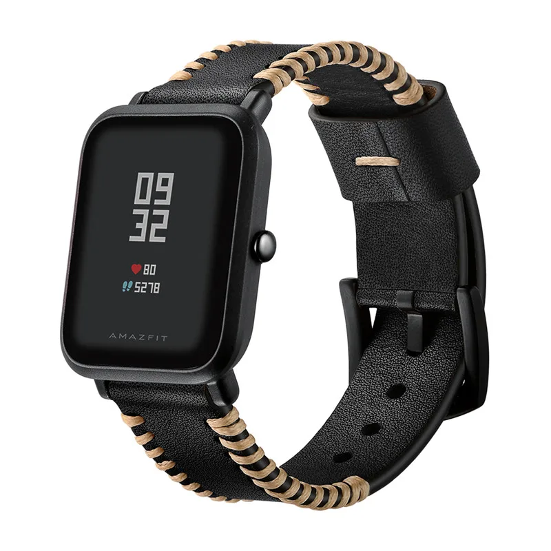 Ремешок кожаный для Xiaomi Huami Amazfit BIT оригинальный спортивный смарт браслет galaxy Watch 42