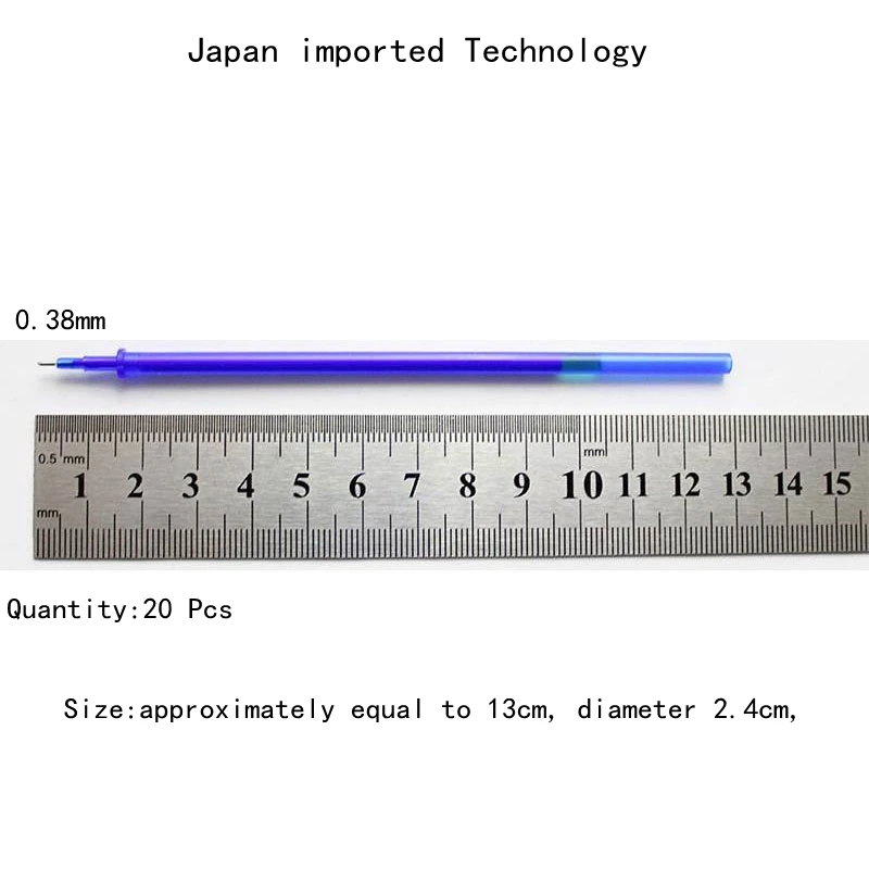 20 шт./компл. 0,38 мм стираемая ручка с заправляемым стержнем для офисная гелевая ручка для подписи для ручки со стираемыми чернилами синего цвета/черные/красные чернила стержни школьная приспособления для работы
