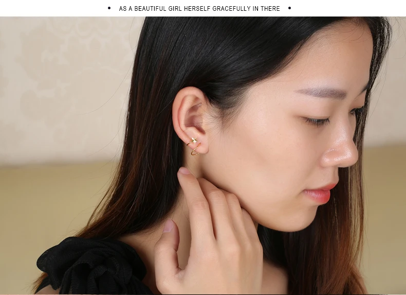 18k Pure Gold Stud Earring Exquisite Elegant Women Jewelry Rose Yellow White Star Miss Girl Gift For Birthday Hot Sale Good New
