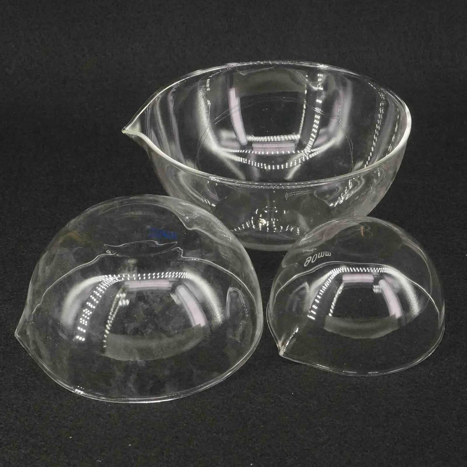 60mm 90mm Outer Diameter Lab Glass Evaporating Dish Flat Bottom with Spout For Chemistry Laboratory