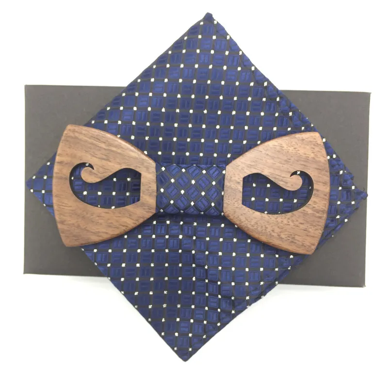 

Fashion Wedding Wood Bow Tie Cufflinks Set Mens Suit Papillon Corbatas Tie gravata Pajaritas Hombre noeud pocket squares
