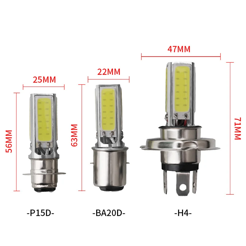 2 шт. супер яркая H4 Hi/Lo передняя фара мотоцикла P15D светодиодный H6 BA20D Светодиодный лампочки для мотоциклетная фара 12 в белый