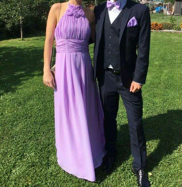 Простое длинное шифоновое розовое платье подружки невесты Vestido De Festa De Casamento Вечерние платья на выпускной