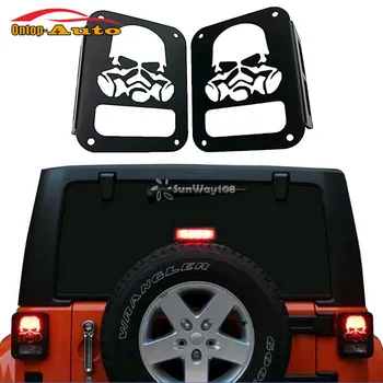 

Decorative 2x Metal Rubicon Sahara Skull Taillight Real Light Cover Lamp for Jeep Wrangler Jk 2007-2015