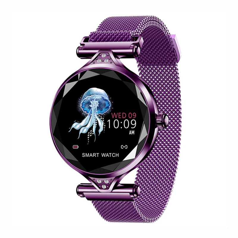 

Luxury Mesh Smart Watch Women Bluetooth Heart Rate Monitor Blood Pressure Fitness Tracker Ladies Smartwatch For IOS Android H1